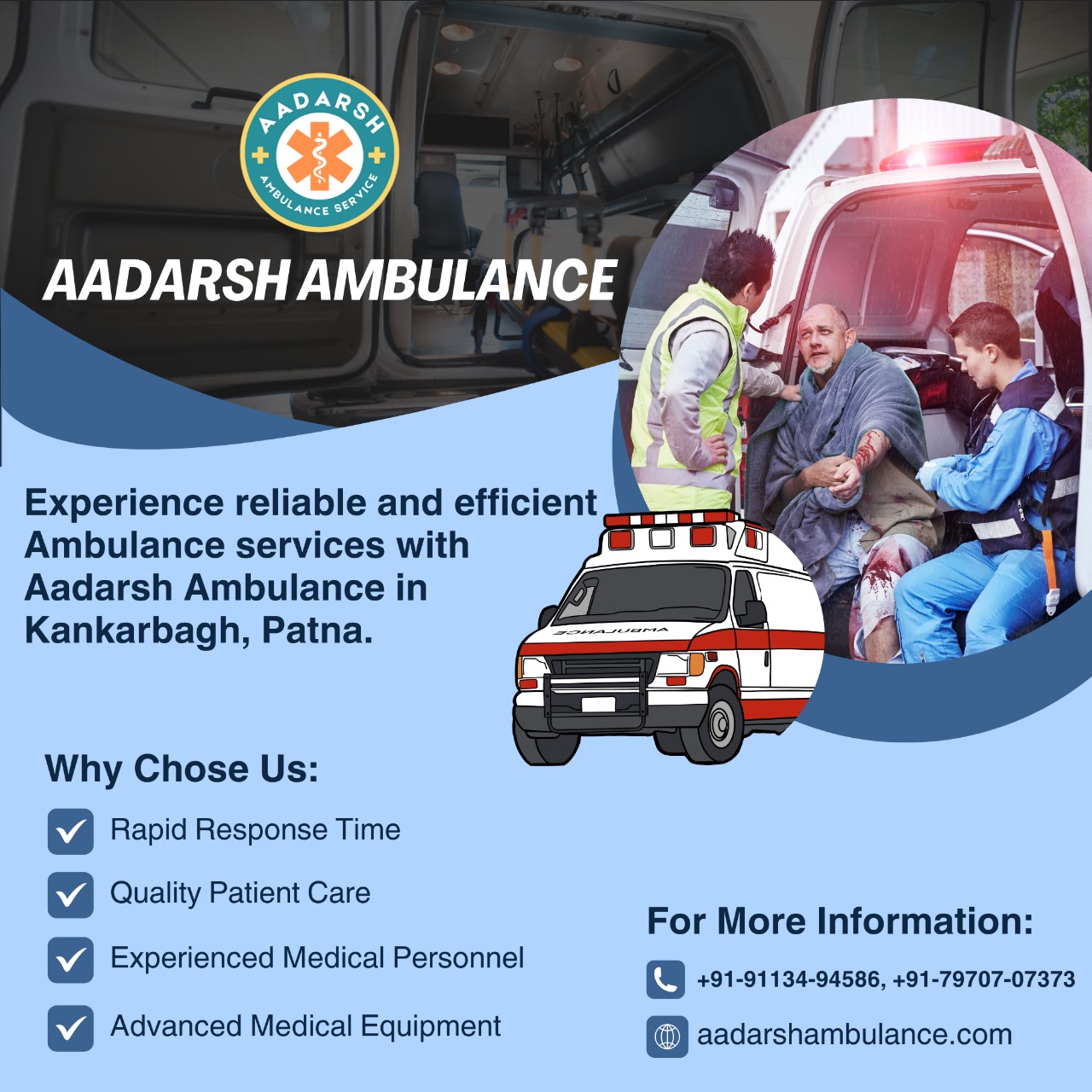 Aadarsh Ambulance: Cardiac Ambulance Service in Kankarbagh